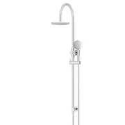 MEIR Round Gooseneck Shower Rail Set - 200mm Shower Head - Three-Function Hand Shower - Chrome