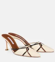 [Manolo Blahnik] Manolo Blahnik Ragheb 70 leather mules AU 6 beige
