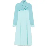 [Isabel Sanchis] Isabel Sanchis Draped Maxi Dress 44 IT BLUE
