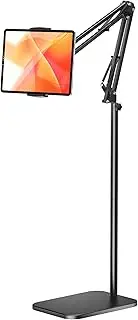 Tablet Floor Stand with 4.5LB Heavy Metal Base,Overhead Bed Phone Stand Angle Height Adjustable Holder, Universal Phone Mount for iPad iPhone Pro Air Mini, Samsung Tab, Kindle, E-Readers