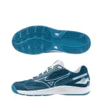 【MIZUNO 美津濃】CYCLONE SPEED 4 男款 排球鞋 孔雀藍白(V1GA238022)