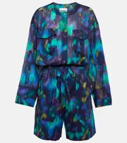 [Marant Etoile] Marant Etoile Niely printed cotton playsuit AU 12 multicoloured
