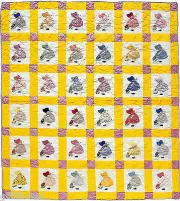 SUNBONNET SUE'S GARDEN ----- SCRAP, APPLIQUE & BLOCK VINTAGE QUILT PATTERN