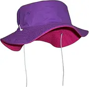 [N'Ice Caps] Kids Reversible Adjustable Cotton Twill Aussie Sun Protection Hat Black