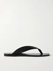 [A Emery] A Emery - Kinto Leather Flip Flops - Black - IT35 IT 35 Black