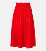 [Tory Burch] Tory Burch Smocked midi skirt AU 14 red