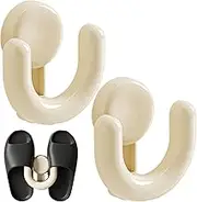 Wall Mount Shoe Rack - Slipper Drying Shelf Suction Cup Hooks 2X | Space Saving Wall-Mounted Footwear Holder Multi-Functional Bathroom Accessories for Various Shoes