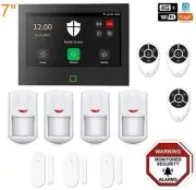 Pet Immune 4G+Wifi 7" Touch Screen Wireless Home Security DIY House Alarm System