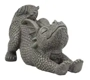 Ebros Garden Dragon Morning Greeting Stretch Statue 11.75" Long Morning Stretch