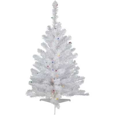 Northlight 3' Pre-Lit Snow White Artificial Christmas Tree - Multi Lights