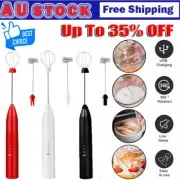 USB Rechargeable Electric Egg Beater Milk Coffee Frother Drink Foamer Mixer ToDX
