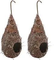 2 Pieces Hanging Breeding Wild Grass Nest Canary Finch Budgie