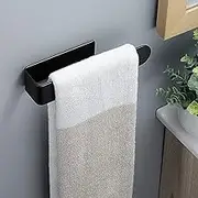 Hand Towel Holder/Hand Towel Bar,Black Face Towel Holder Self Adhesive Towel Ring for Bathroom, Stainless Steel