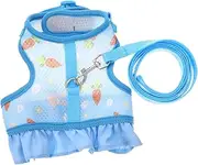 BELLIFFY 1 Set Adjustable Rabbit Harness Set with Leash Comfortable Vest for Pets for Bunnies Ferrets and Hamsters for Indoor and Outdoor Activities