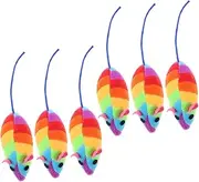 ERINGOGO 6pcs Plush Mice Cat Realistic Catnip Filled Mouse Playthings for Indoor Cats Lightweight and Engaging to Stimulate Natural Instincts and