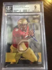 2014 Flair Showcase Patch Autographs #140 3 COLOR PATCH Devonta Freeman 26/125