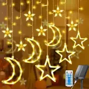 Solar Lights Outdoor Moons Stars String Lights Pool Lights 138LED Solar