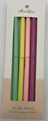 Idlewild Co. Slim Pen Collection in Pastel Brights Black Ball Point