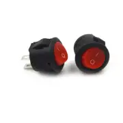 10Pcs 16mm Round Boat Rocker Switches Mini 2 Pin ON-OFF Rocker Switch 3A/250V-~-