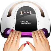 Timpou 268W Super Power LED + UV Nail Lamp, Professional Quick Drying for Nails with 57 Dual Light Source Beads, Induction Start & Automatic Timer Function