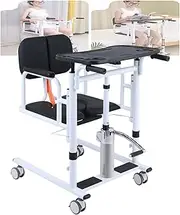 Home Hydraulic Patient Lift,Transfer Machine,9.0-Inch Adjustable Seat,Maximum Load 200 Kg,Three-Stage Armrest Adjustment,180° Split Seat,95° Tilt Backrest,with Dining Table,Cushion,Toilet