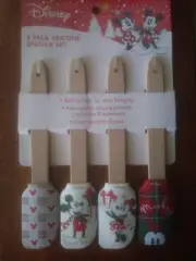 NEW IN PACKAGE DISNEY MICKEY MOUSE 4 PACK SILICONE MINI SPATULA CHRISTMAS SET
