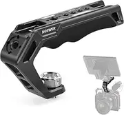 NEEWER Camera Top Handle with 3/8" ARRI Locating Pins, Comfort Silicone Grip with 1/4" 3/8" Threads and 3 Cold Shoes, Compatible with SmallRig Handles Camera Cages Video Rigs, CA007