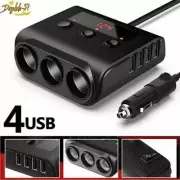 Car USB Charger Triple 3 Way Cigarette Lighter Socket Splitter Power Adapter New (for: Honda)
