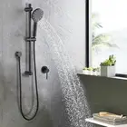 Decaura Black Shower Rail Set 3-Mode Hand Held Shower Head Shower Mixer Taps