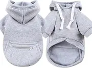 Pet Hoodies for Dogs Spring and Autumn Fleece Golden Retriever Sweatshirt and Pet Pocket T9J4 Hat Zip with Clothing