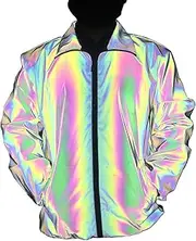 [LZLRUN] Rainbow Reflective Jacket for Men and Women Windbreakers