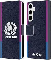 Head Case Designs Officially Licensed Scotland Rugby Home Crest Kit 2021/22 Leather Book Wallet Case Cover Compatible with Samsung Galaxy S24+ 5G
