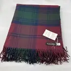 100% Lambswool Blanket From Scotland Shop, NWT 56” X 71” Lindsay Modern Pattern