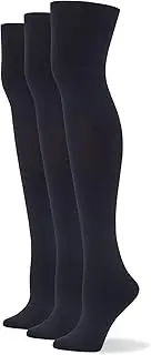 [No Nonsense] womens Yoga Waistband Blackout Tights, 3 Pair Pack