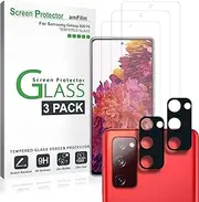 amFilm Galaxy S20 FE Screen Protector and Back Camera Lens Protector (3+2 Pack), Case Friendly (Easy Install) Tempered Glass Film Screen Protector for Samsung Galaxy S20 FE 5G (2020)