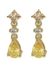 Suzy Levian Silver CZ Dangle Earrings