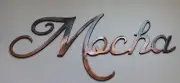 Coffee Word - "Mocha" - Copper/Bronze Plated 10" x 4 3/4"