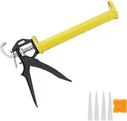 GAILY YOUTH Caulking Gun Drip Free Sealant Caulk Gun,Silicone Caulk Gun 360 Degrees Rotary Caulk Gun for Caulking Sealing and Filling Cracks Joint (Yellow)