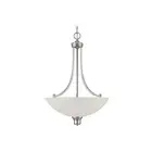 Sunset Lighting 3-Light Alton Pendant Faux Alabaster Glass w/ Bright Satin Nicke