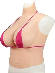 [SADALAK] Half-Body Silicone Breast Plates C-I Cup Transgender Breast Forms for Crossdressers Mastectomy Breastplate,color2#Silicone-H