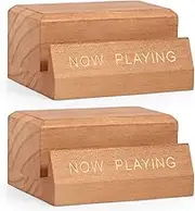 2Pcs Wood Now Playing Vinyl Record Display Stand for Albums Record Decor Stable Album Cover Holder LP Display Stand for Home Shop
