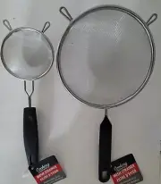 KITCHEN MESH STRAINERS for Straining, Sifting & Blanching SELECT: Size Strainer
