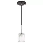 Woodbridge Lighting Regent Park 1Lt Glass Halogen Pendant in Chrome/Bronze