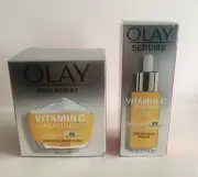 OLAY Regenerist Vitamin C + Peptide 24 Moisturizer 1. oz & Brighten Serum Lot 2