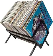 Urban Digs Vinyl Record Storage Holder & Book Stand - Stylish Vinyl Storage Rack for LP Records - Organise Your Record Collection with Durable and Elegant Record Storage Solution - Vinyl Rack & Holder