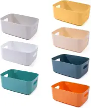 7 PCS Plastic Storage Bins and Baskets for Efficient Home Classroom Organization