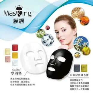 【Masking 膜靚】美白冰肌面膜 嫩白發光款 負離子黑炭膜布 (28片/盒)