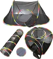 Outdoor Cat Enclosures for Indoor Cats, Portable Foldable Cat Playpen, Enclosed Playpen with Tunnel, Protable Dog Playpens, Interactive Puppy Dog Cage for Indoor