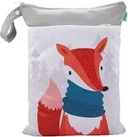 Wet Bags, Nappy Wet Dry Bag Baby Cloth Diapers Bags Waterproof Reusable Wet Bag for Swimsuits Wet Clothes Fox