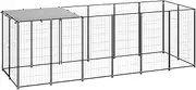 Dog Kennel Black 330x110x110 cm Steel Outdoor Pet House Large Dog Shelter